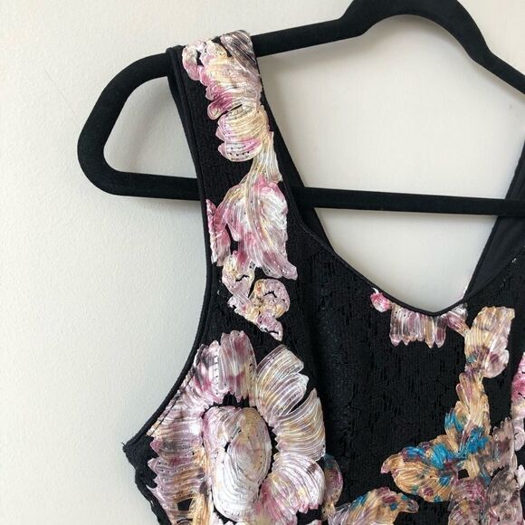 Mystic Black Lace Multi Colour Floral Dress - Picture 4 of 7